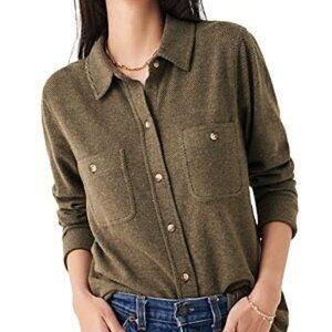 FAHERTY Legend Sweater Shirt in Sage Twill - Excellent Pre-Owned, XL